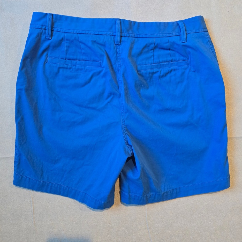 Talbots Relaxed Chino Shorts Womens 10 Blue Cotton Stretch Mid Rise Casual - Picture 4 of 6